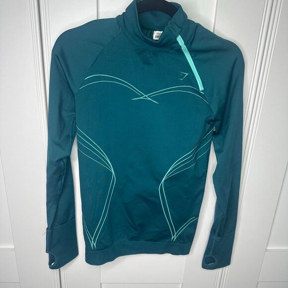 Gymshark Women Small Sportswear Fit Long Sleeve Apex Teal (v1) - Picture 3 of 11